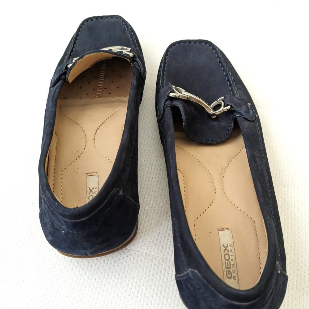 Geox blue suede loafers